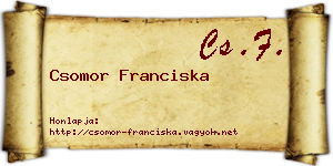 Csomor Franciska névjegykártya